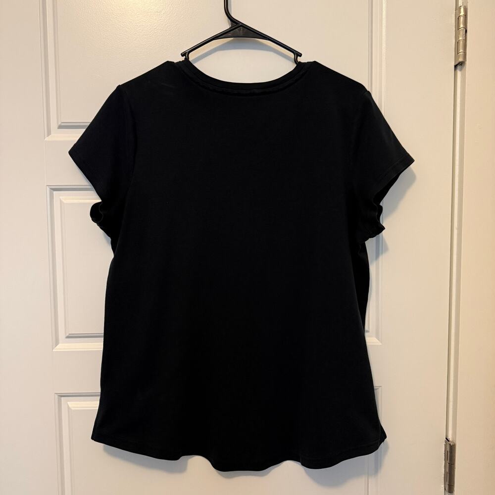 Isaac Mizrahi Live Essential Tee Black Womens Large - Picture 4 of 6